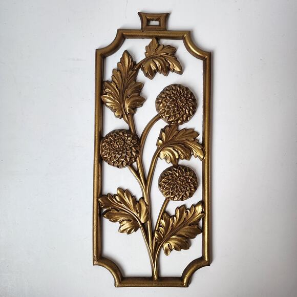 Sexton 4 Piece Metal Wall Decor Mid Century Modern Floral Art MCM Vintage USA - Picture 9 of 12